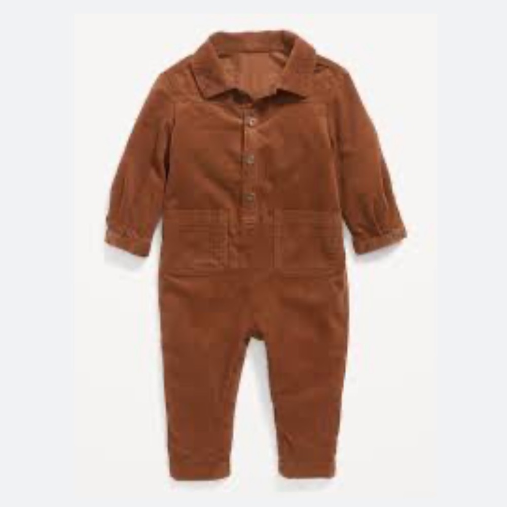 Old Navy Corduroy Long-Sleeve Jumpsuit, 3-6 Months